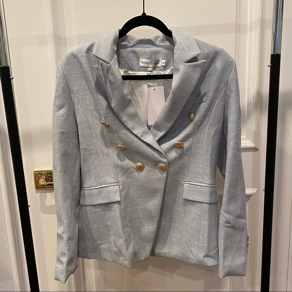 💙Shop Kultivate Emmy Light Blue Blazer💙 - Picture 2 of 6